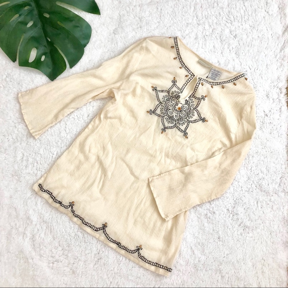 White Stag Bohemian Flowy White Top